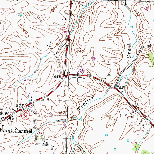 Topographic Map of Mount Carmel Volunteer Fire Department, KY