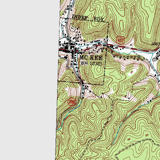 Topographic Map of McKee Fire Department Station 2, KY