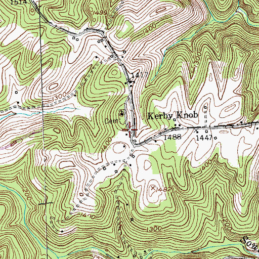 Topographic Map of Sand Gap Fire Department Station 2, KY