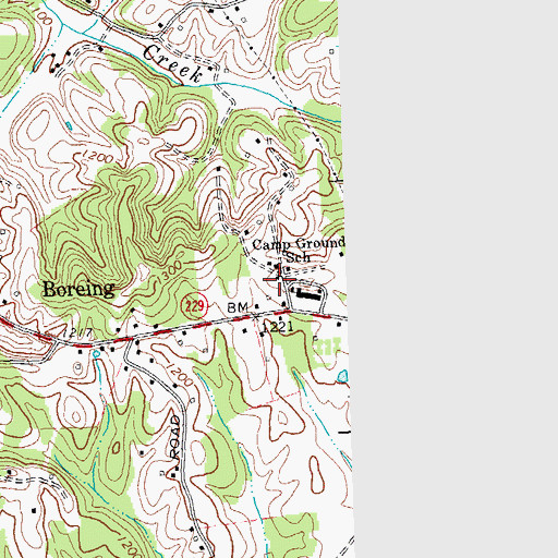 Topographic Map of Campground Fire Department, KY