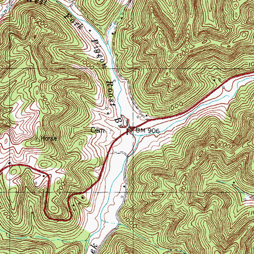 Topographic Map of Horse Creek Volunteer Fire Department, KY