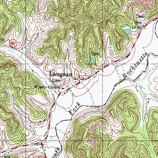 Topographic Map of McWhorter Volunteer Fire Department Station 2, KY