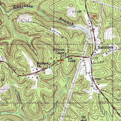 Topographic Map of Bald Rock Volunteer Fire Department, KY