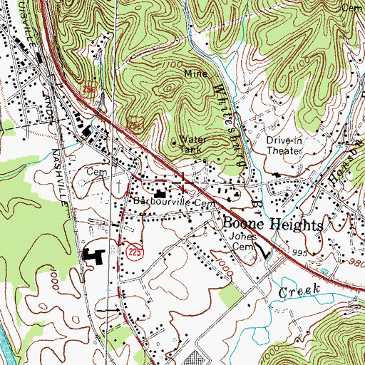 Topographic Map of Barbourville Fire Department Station 2, KY