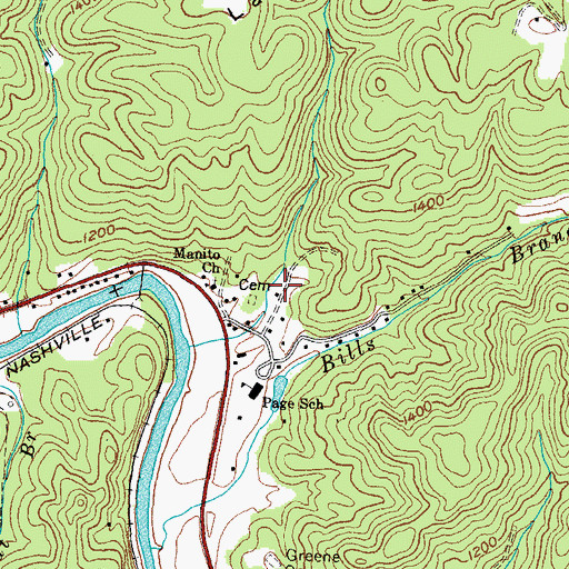 Topographic Map of Bell County Volunteer Fire Department Headquarters, KY