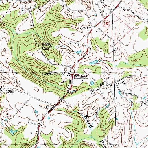 Topographic Map of Laurel County Fire Department Station 2, KY