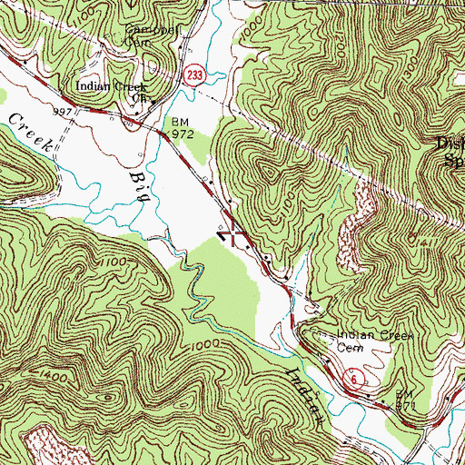 Topographic Map of Woodbine Fire and Rescue Department Station 2, KY