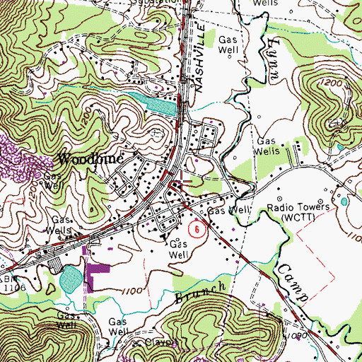 Topographic Map of Woodbine Fire and Rescue Department Station 3, KY