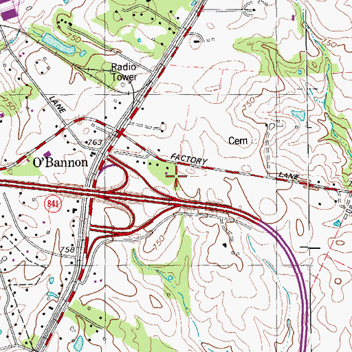 Topographic Map of Middletown Fire Department Station 3, KY