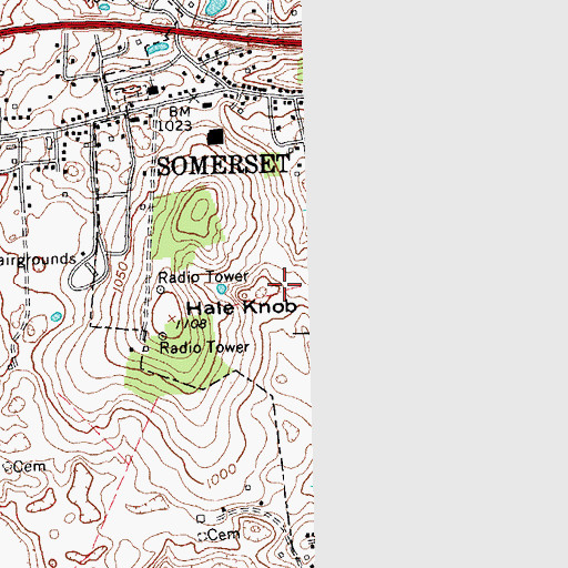 Topographic Map of Somerset Fire Department, KY