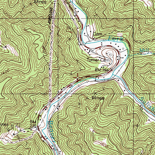 Topographic Map of Beaver Creek Volunteer Fire Department / Knott County Emergency Rescue Squad, KY