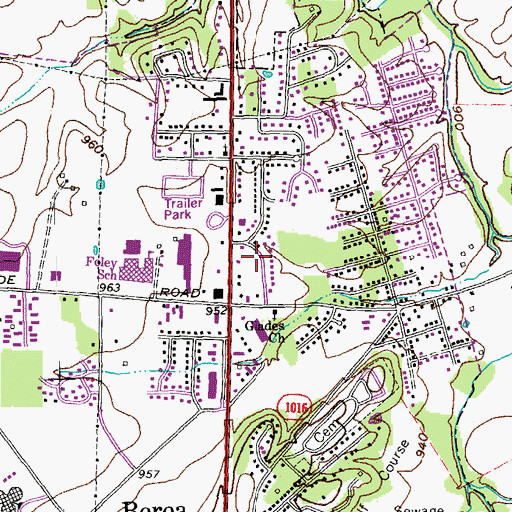 Topographic Map of Berea Volunteer Fire and Rescue, KY