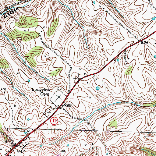 Topographic Map of Bethel Volunteer Fire Department Station 2, KY