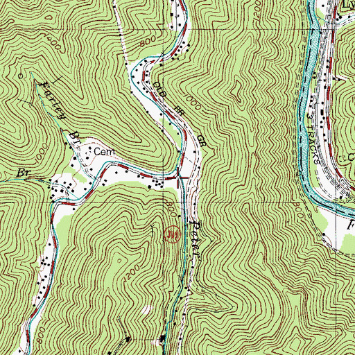 Topographic Map of Blackberry Fire Department Station 2, KY
