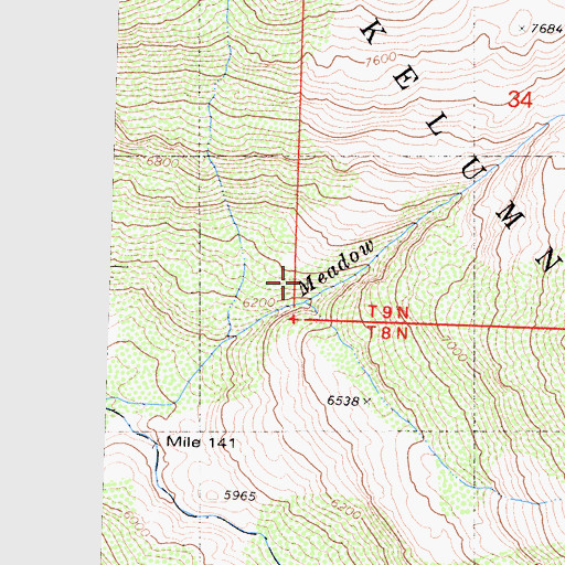 Topographic Map of Mokelumne Wilderness, CA