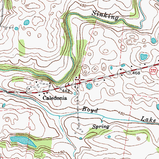 Topographic Map of Caledonia Volunteer Fire Department, KY