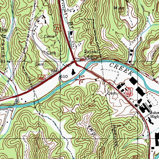 Topographic Map of City of Paintsville Fire Department Station 2, KY