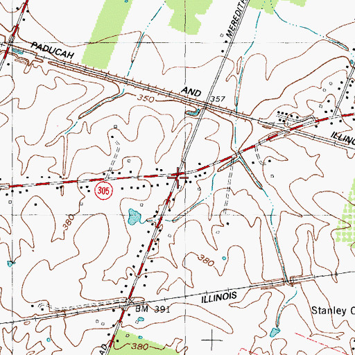 Topographic Map of Concord Fire Department Station 3, KY