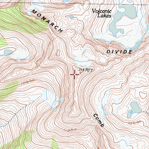 Topographic Map of Monarch Divide, CA