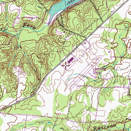 Topographic Map of Fort Campbell Department of Defense Fire Department Station 2, TN