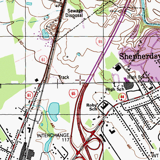 Topographic Map of Shepherdsville Fire Department Station 1, KY