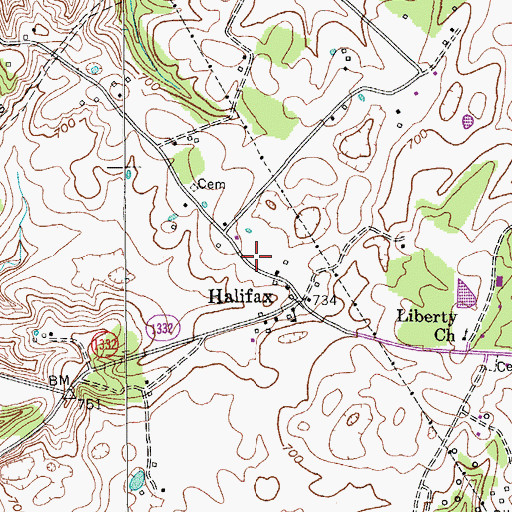 Topographic Map of Halifax Volunteer Fire Department, KY