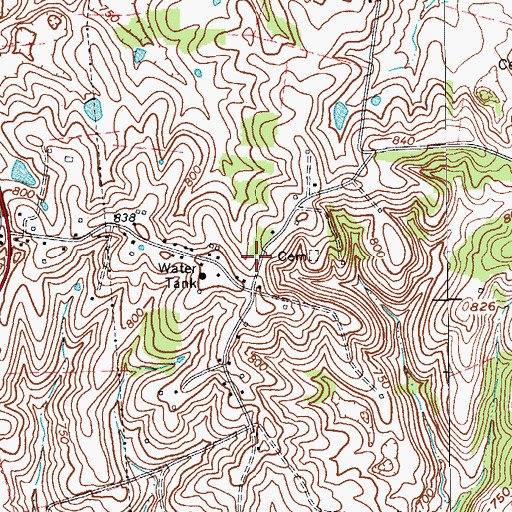 Topographic Map of Hiseville Volunteer Fire Department Station 2, KY