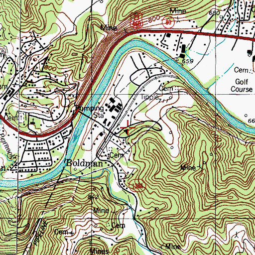 Topographic Map of Hurricane Creek Volunteer Fire Department Station 2, KY