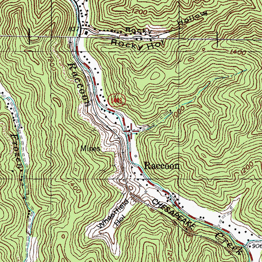 Topographic Map of Johns Creek Volunteer Fire Department Station 2, KY