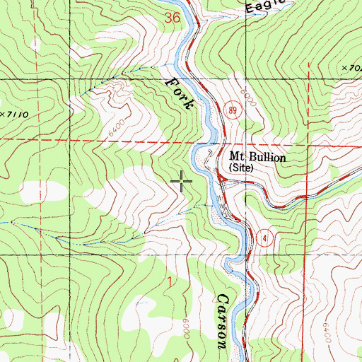 Topographic Map of Monitor Creek, CA