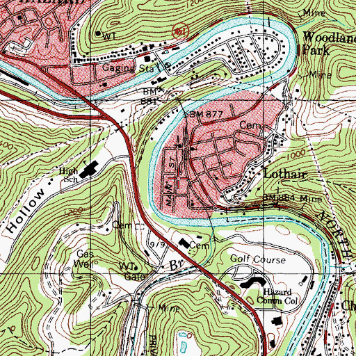 Topographic Map of Kentucky Division of Forestry Kentucky River District, KY