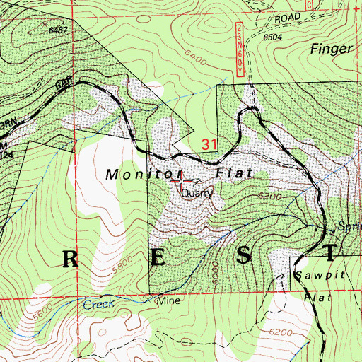 Topographic Map of Monitor Flat, CA
