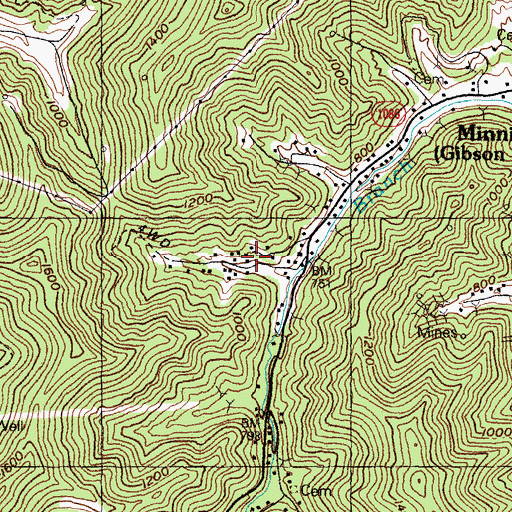 Topographic Map of Left Beaver Volunteer Fire Department and Rescue Squad Station 3, KY