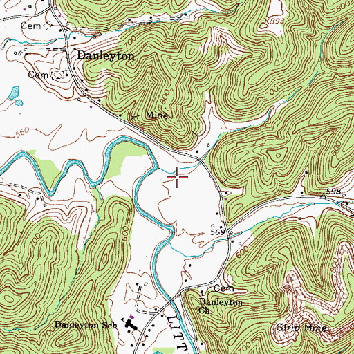 Topographic Map of Little Sandy Volunteer Fire Department Station 3, KY