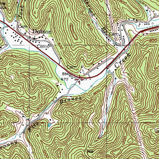 Topographic Map of Middle Creek Volunteer Fire Department, KY