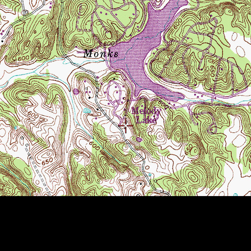 Topographic Map of New Hope Fire Department Station 2 Melody Lake Park, KY