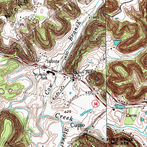 Topographic Map of Nichols Fire District Station 1, KY