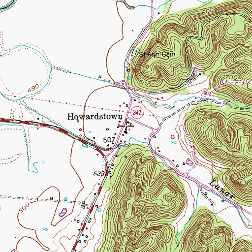 Topographic Map of Rolling Fork Fire Department Substation, KY