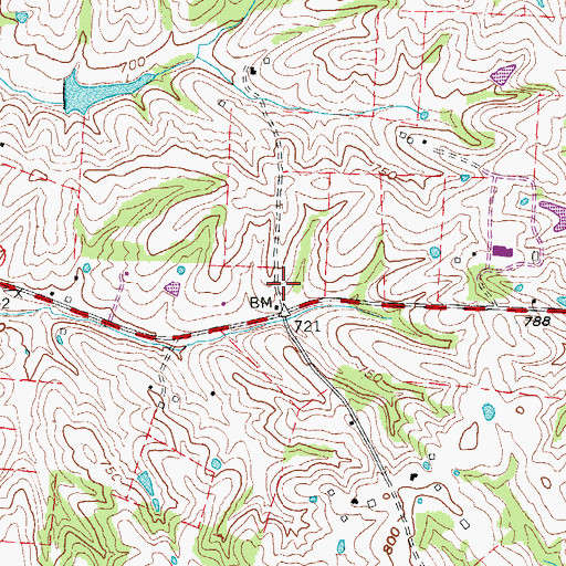Topographic Map of Simpsonville Rural Fire Protection District Station 3, KY