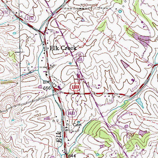 Topographic Map of Spencer County Fire Protection District Station 2, KY