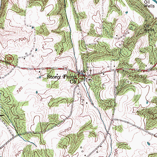 Topographic Map of Stony Point Volunteer Fire Department, KY