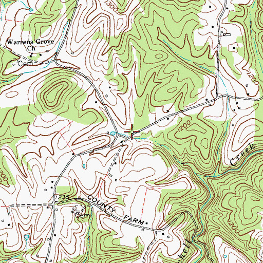 Topographic Map of Swiss Colony Volunteer Fire Department Station 2, KY