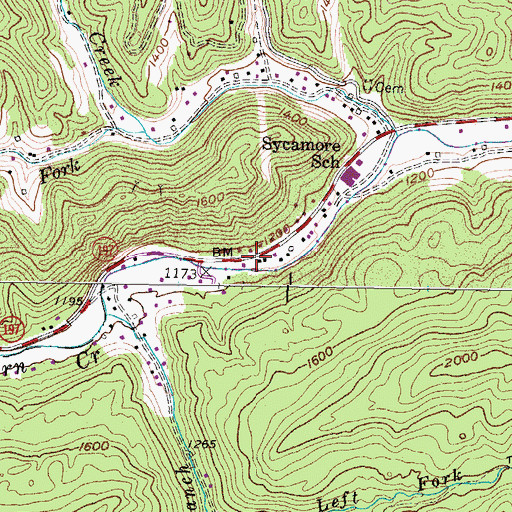 Topographic Map of Sycamore React Volunteer Fire Department, KY