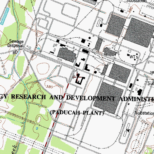 Topographic Map of United States Enrichment Corporation Paducah Fire Department, KY