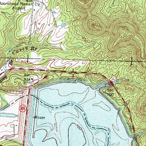 Topographic Map of Daniel Boone National Forest Cumberland Ranger District Morehead Office, KY