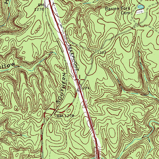 Topographic Map of Daniel Boone National Forest Stearns Ranger District, KY