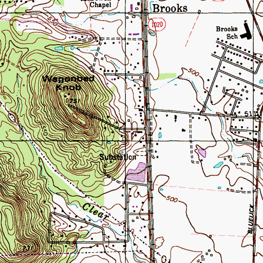 Topographic Map of Zoneton Fire Protection District Station 2, KY