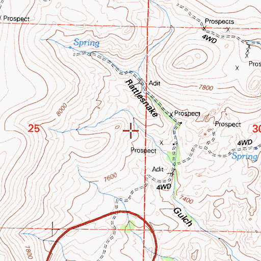 Topographic Map of Mono Diggings, CA
