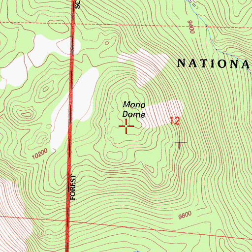 Topographic Map of Mono Dome, CA