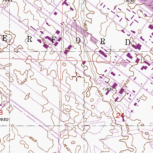 Topographic Map of Minot Air Force Base Fire Department, ND